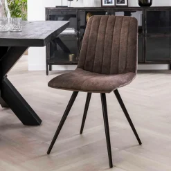 Stoel Straight Stitch Velvet - Taupe (showroom model) - Loft24.nl