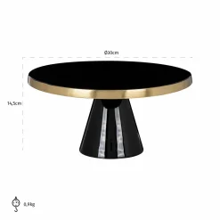 Taartplateau Elena kleur Zwart/Goud - Loft24.nl