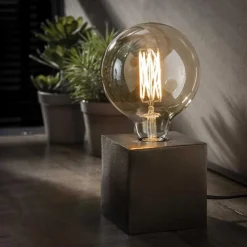 Tafellamp Block Zwart Nikkel - Loft24.nl