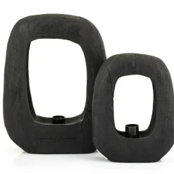 Tafellamp Gibs Hout 40cm hoog - Zwart - Loft24.nl