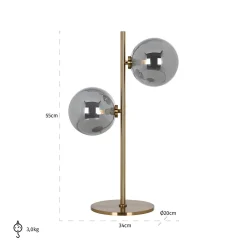 Tafellamp Lise 2-lamps kleur Brushed Gold - Loft24.nl