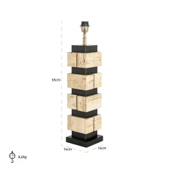 Tafellamp Madiq Travertin 65cm hoog - Loft24.nl