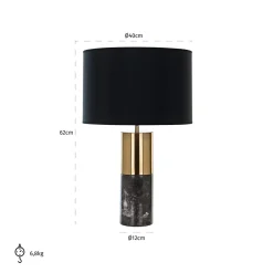 Tafellamp Nyo Marmer en metaal kleur Zwart - Loft24.nl
