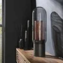 Tafellamp Smoke Glas - Geperforeerd Staal - Loft24.nl