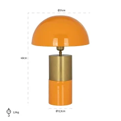 Tafellamp Twilla 45cm hoog kleur Oranje/Goud - Loft24.nl