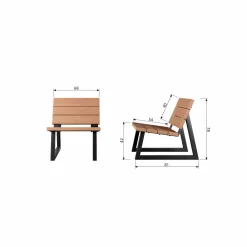 Tuin Fauteuil Banco Hout en Metaal - Loft24.nl