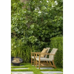 Tuin Fauteuil Copper Teakhout en Wicker - Loft24.nl