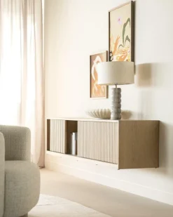 TV meubel Milo Eikenhout 180 cm - naturel - Loft24.nl