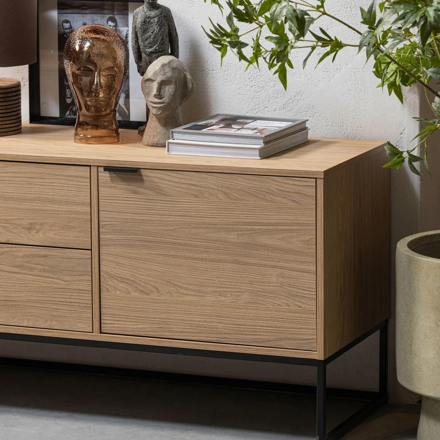 TV -meubel Silas Eiken 180cm - Naturel - Loft24.nl