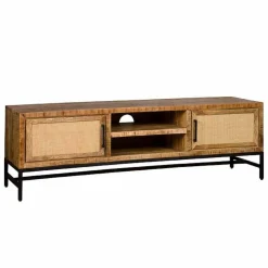 TV-meubel Carini Hout en Webbing 160 cm - Naturel - Loft24.nl
