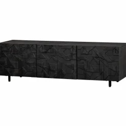 TV-meubel Counter Mangohout 160cm - zwart - Loft24.nl