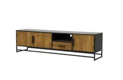 TV-meubel Felino Teakhout 200 cm met 3 deuren 1 laden - Loft24.nl