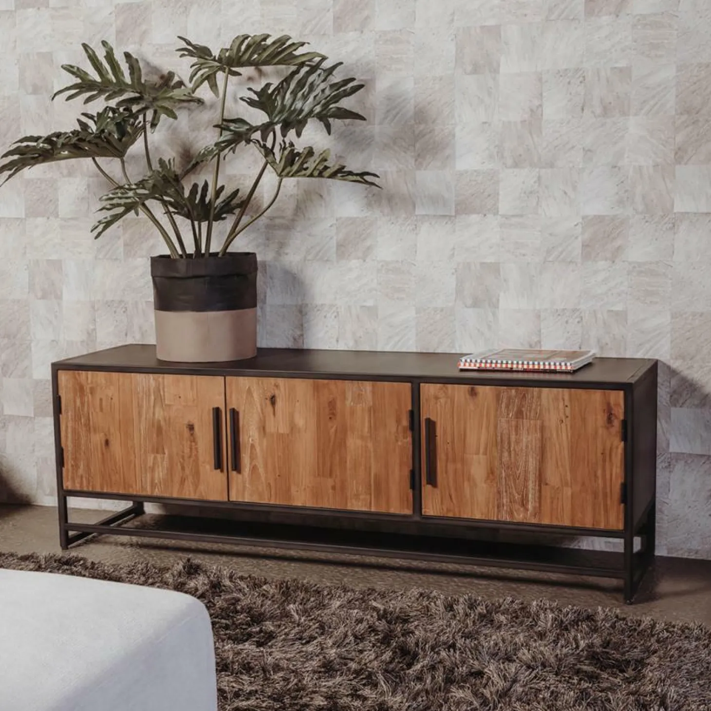 TV-meubel Felino Teakhout 160 cm - Loft24.nl