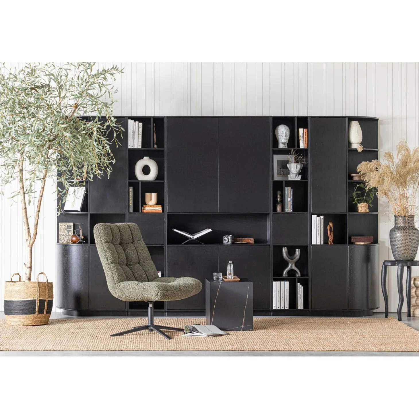 TV-meubel Finca Rechts Mat zwart 78cm - Loft24.nl