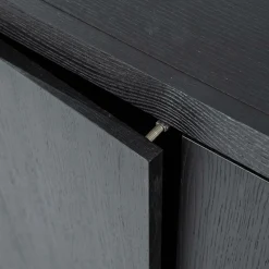 TV-meubel Helsinki Eikenhout 200 cm - Zwart - Loft24.nl