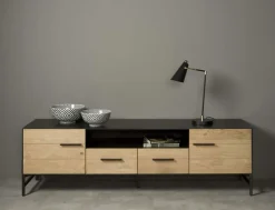 TV-meubel Lido Eiken en metaal 190 cm - Loft24.nl