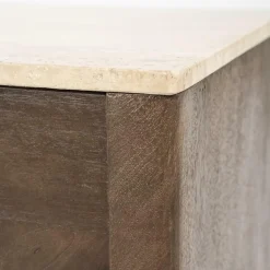 TV-Meubel Lio Mangohout Travertin 200cm - bruin - Loft24.nl