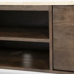 TV-Meubel Lio Mangohout Travertin 200cm - bruin - Loft24.nl