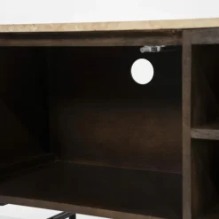 TV-Meubel Lio Mangohout Travertin 200cm - bruin - Loft24.nl