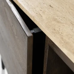 TV-Meubel Lio Mangohout Travertin 200cm - bruin - Loft24.nl