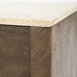 TV-Meubel Lio Mangohout Travertin 200cm - bruin - Loft24.nl