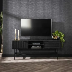 TV-meubel Marina Mangohout 140cm - Zwart - Loft24.nl