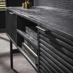 TV-meubel Marina Mangohout 140cm - Zwart - Loft24.nl