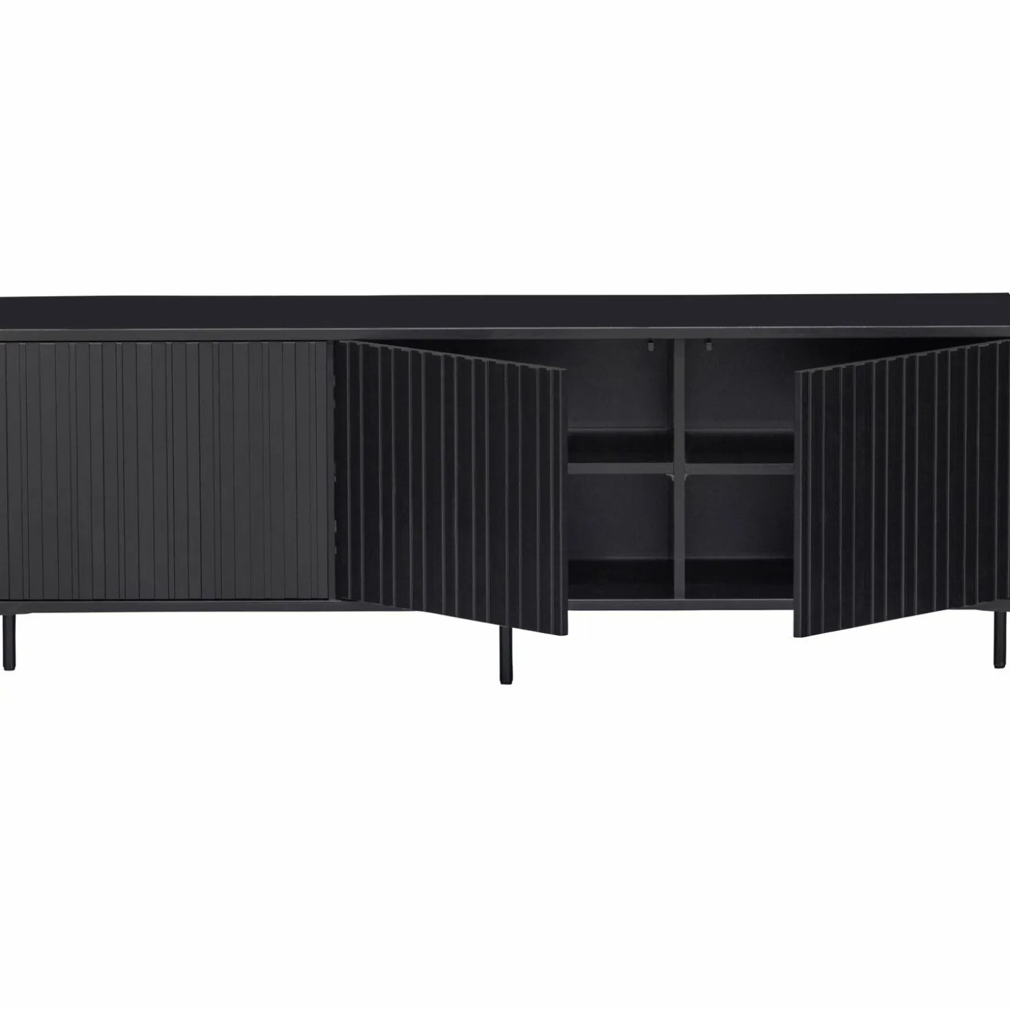 TV-meubel New Gravure Grenen 150cm - Zwart - Loft24.nl