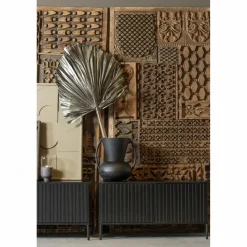 TV-meubel New Gravure Grenen 100cm - Zwart - Loft24.nl