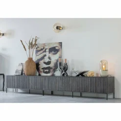 TV-meubel New Gravure Grenen 100cm - Espresso - Loft24.nl