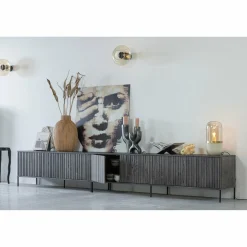 TV-meubel New Gravure Grenen 100cm - Espresso - Loft24.nl