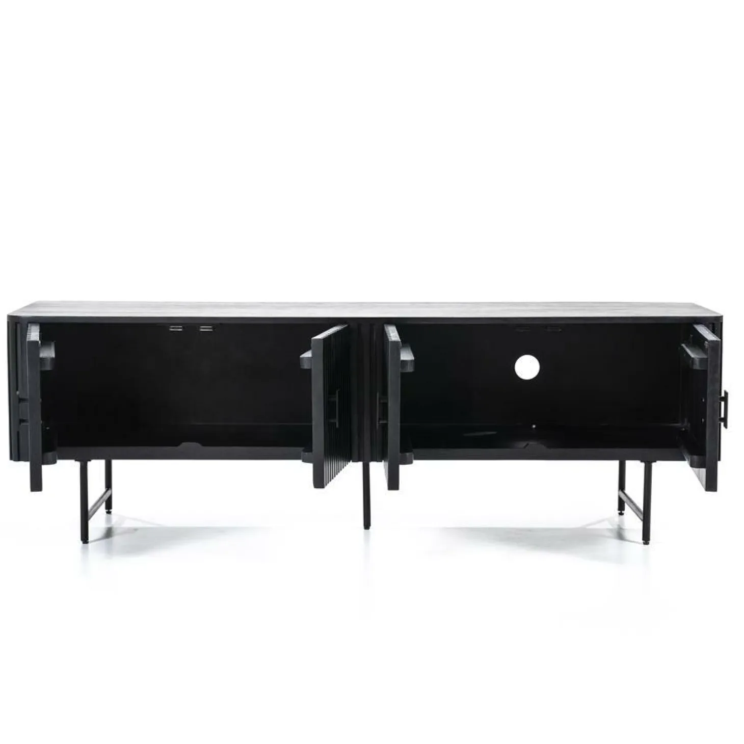 TV-meubel Remi Mangohout en Metaal 170cm - Zwart - Loft24.nl