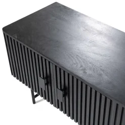 TV-meubel Remi Mangohout en Metaal 250 cm - Zwart - Loft24.nl