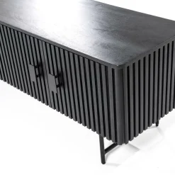 TV-meubel Remi Mangohout en Metaal 250 cm - Zwart - Loft24.nl