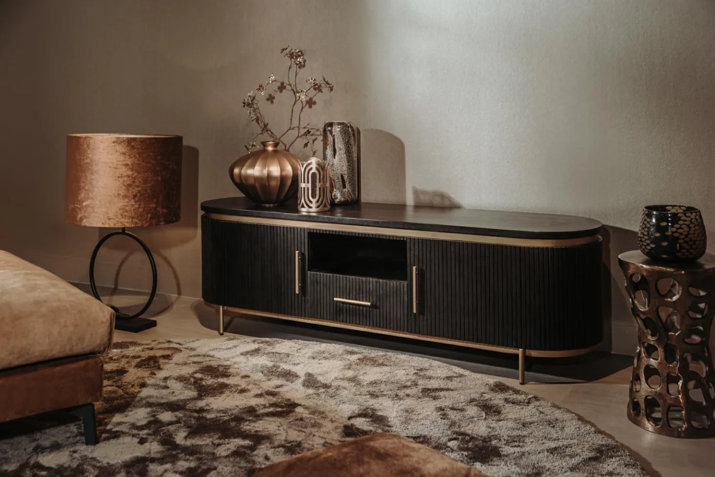 TV-meubel Rivello Mangohout 180 cm - Loft24.nl