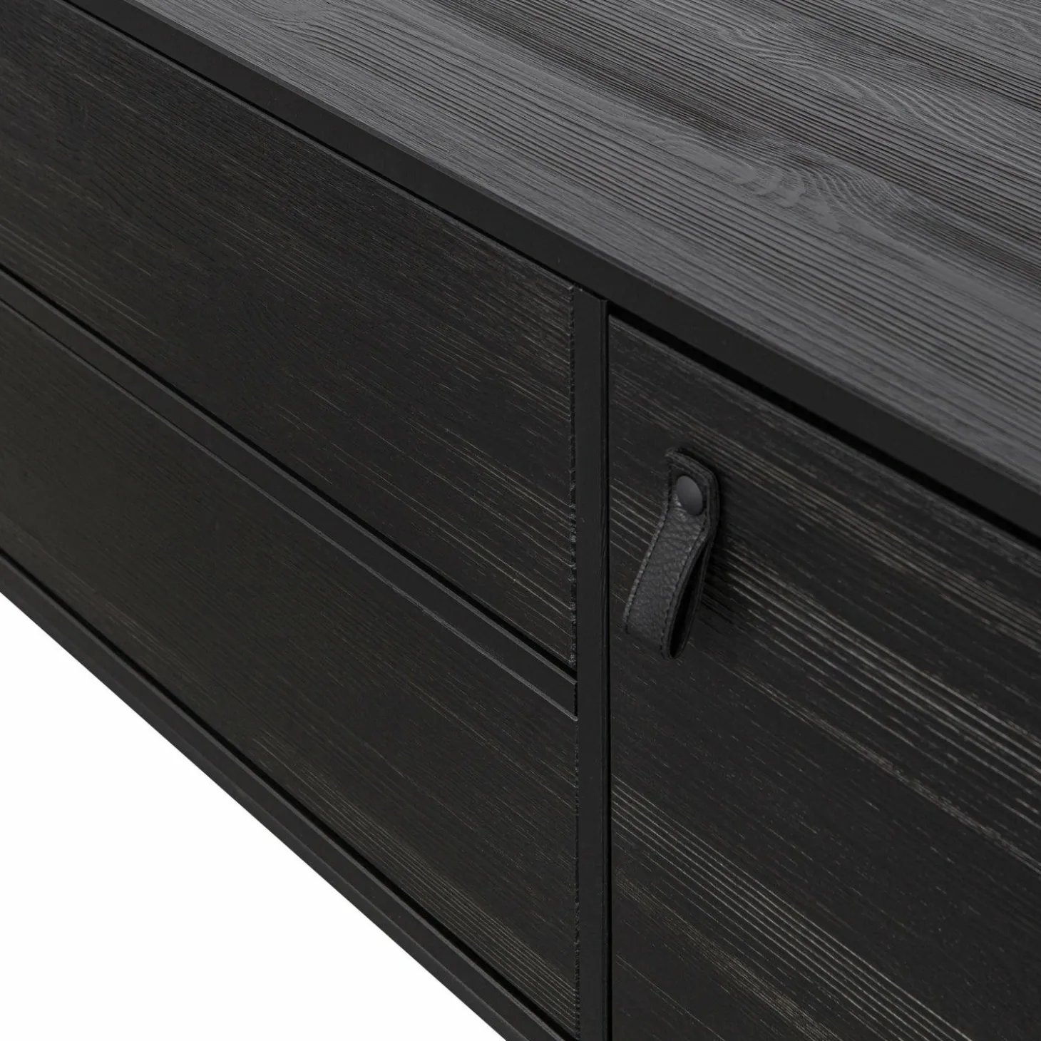 TV-meubel Silas Grenen 180cm - Zwart - Loft24.nl