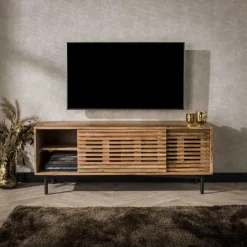 TV-meubel Slide Acaciahout 135cm - Naturel - Loft24.nl