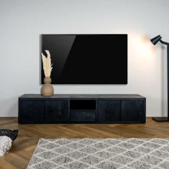 TV-meubel Tenna Zwart - 200 cm - Loft24.nl
