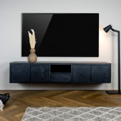 TV-meubel Tenna Zwart - 200 cm - Loft24.nl