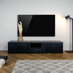 TV-meubel Tenna Zwart - 200 cm - Loft24.nl