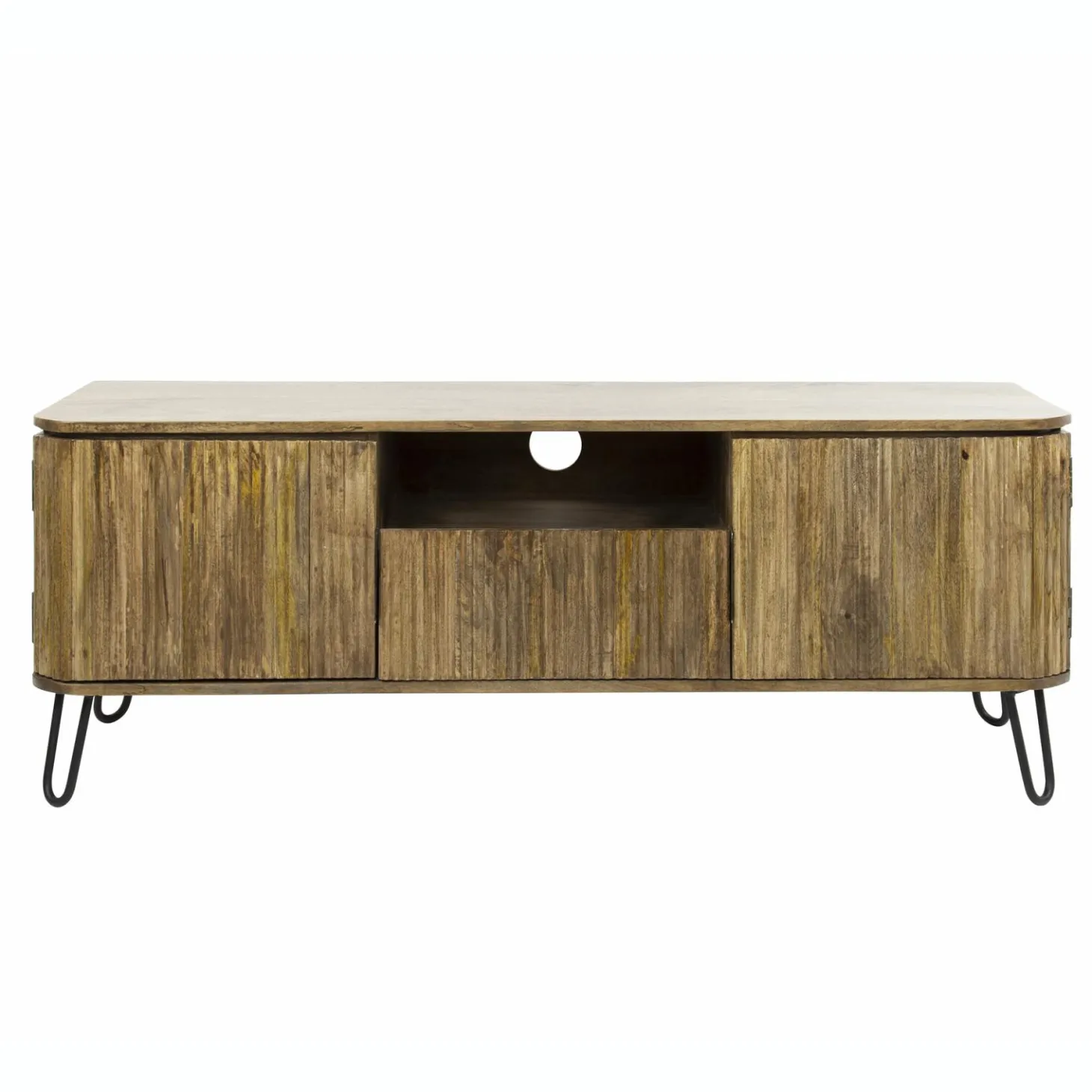 TV-meubel Wave Mangohout 135cm - Naturel - Loft24.nl