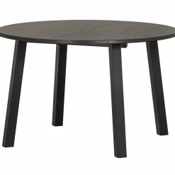 Uitschuifbare Ronde Eettafel Lange Jan Eiken, 120-200 x 120cm, kleur blacknight - Loft24.nl