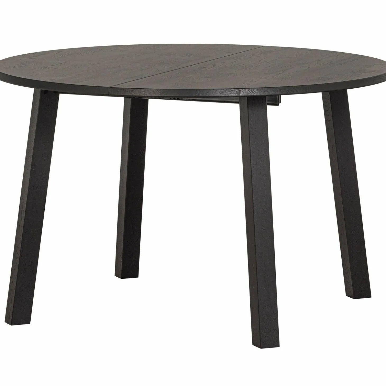 Uitschuifbare Ronde Eettafel Lange Jan Eiken, 120-200 x 120cm, kleur blacknight - Loft24.nl