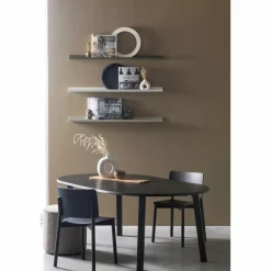 Uitschuifbare Ronde Eettafel Lange Jan Eiken, 120-200 x 120cm, kleur blacknight - Loft24.nl