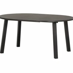 Uitschuifbare Ronde Eettafel Lange Jan Eiken, 120-200 x 120cm, kleur blacknight - Loft24.nl