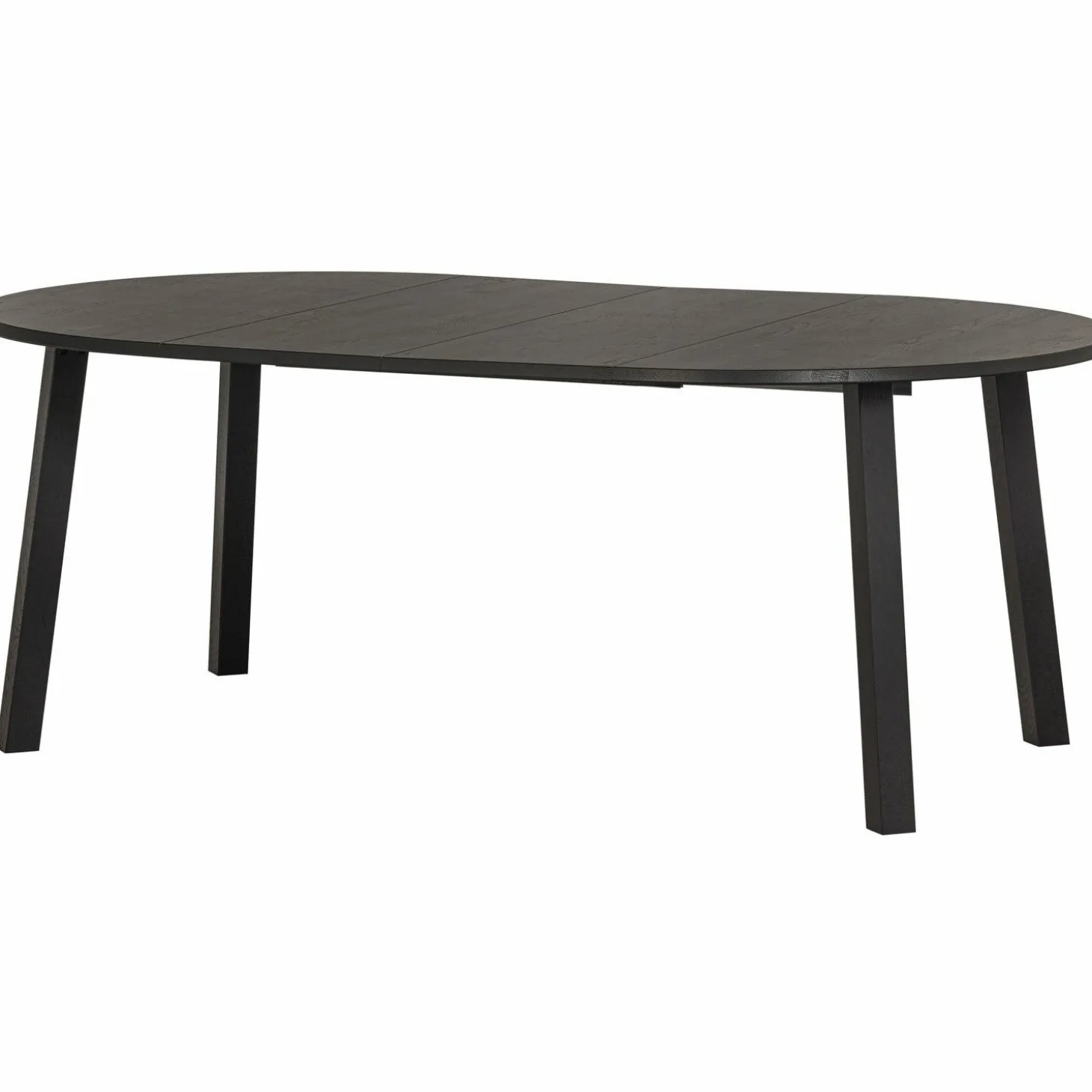 Uitschuifbare Ronde Eettafel Lange Jan Eiken, 120-200 x 120cm, kleur blacknight - Loft24.nl