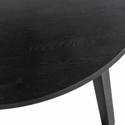Uitschuifbare Ronde Eettafel Lange Jan Eiken, 120-200 x 120cm, kleur blacknight - Loft24.nl