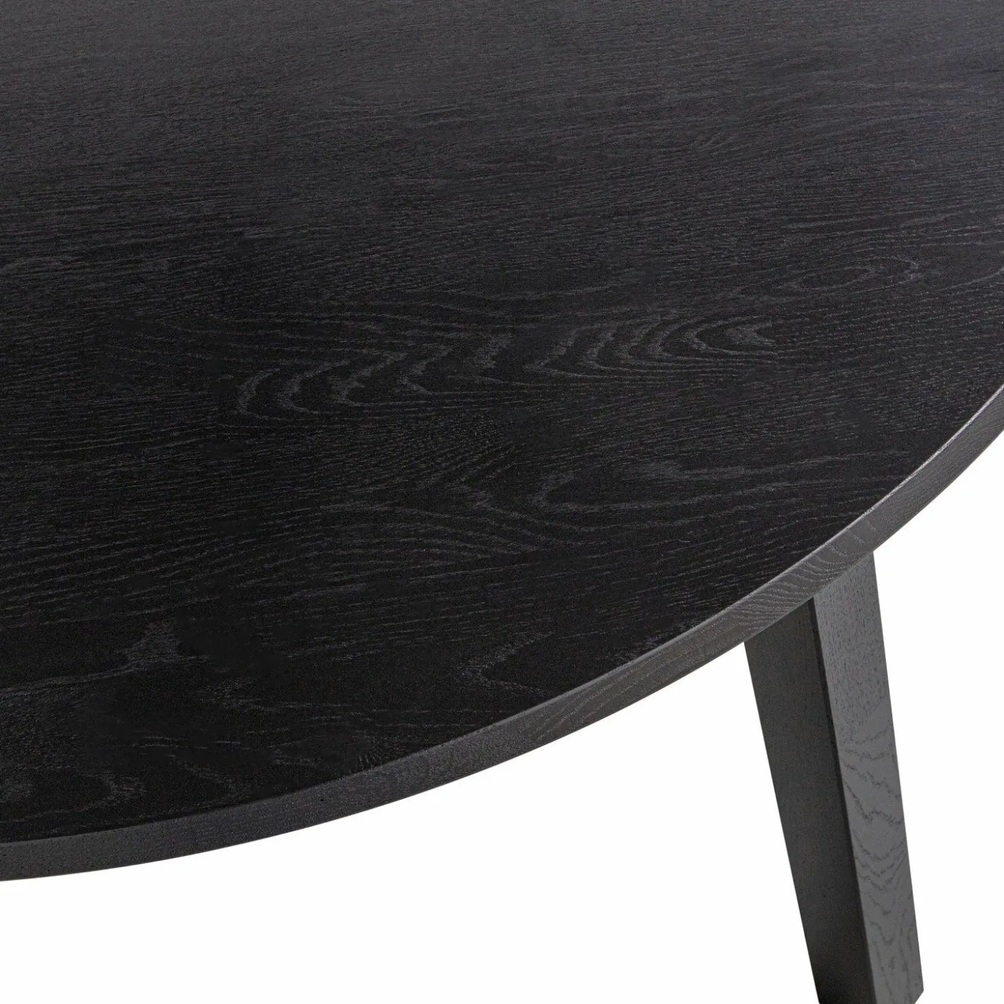 Uitschuifbare Ronde Eettafel Lange Jan Eiken, 120-200 x 120cm, kleur blacknight - Loft24.nl