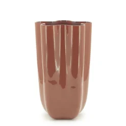 Vaas Flori Glas 30cm hoog - Koraal rood - Loft24.nl