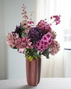 Vaas Flori Glas 30cm hoog - Koraal rood - Loft24.nl